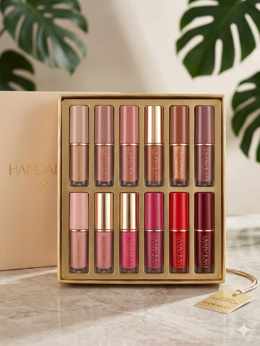 Handaiyan 12 Pcs Matte Liquid Lipstick Set - Long Lasting & Waterproof